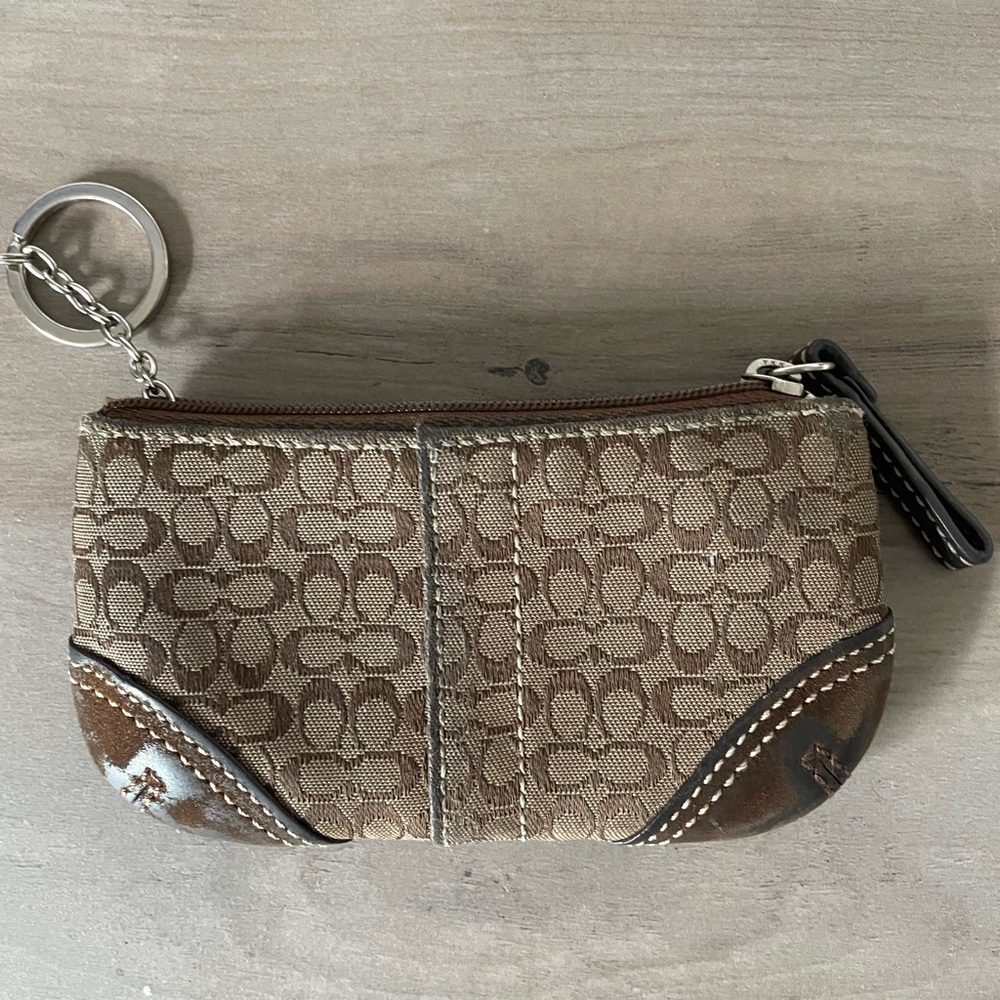 Coach Monogram Keychain Wristlet